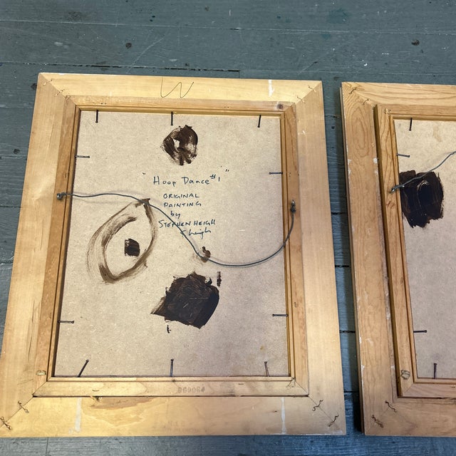 Orange Two Contemporary Original Paintings by Stephen Heigh “Hoop Dance #1-2” - Set of Two For Sale - Image 8 of 9