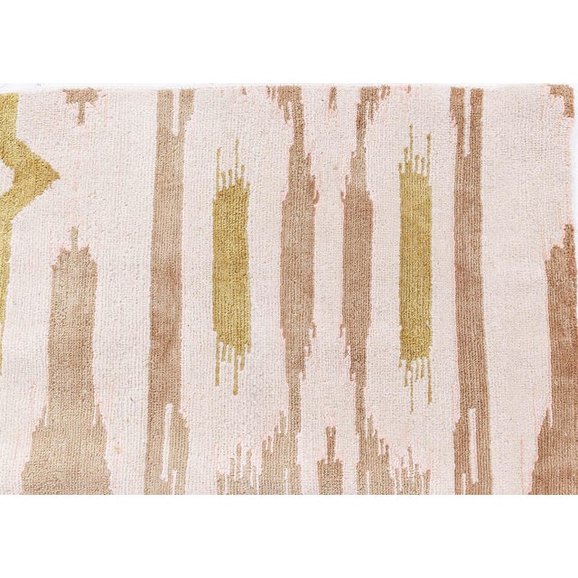 Early 21st Century Contemporary Tribal Ikat Medallion Cream Runner "Nomade" by Doris Leslie Blau For Sale - Image 5 of 7