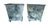 Pair of American Neoclassical Metal Planters. Crafted in a tapering square form, each planter features a weathered gray...