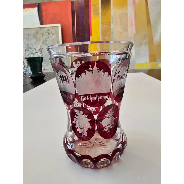 Late 19th Century Antique 19th Century Moser Bohemian Glass Architecture Goblet For Sale - Image 5 of 8