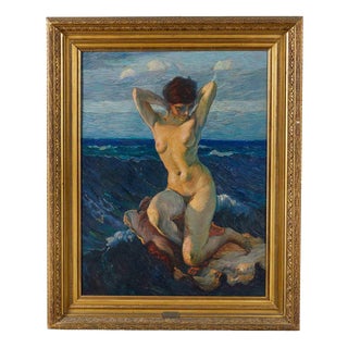 After Giuseppe Rivaroli, Nude, The Pearl, 1920s, Oil Painting on Canvas, Framed For Sale
