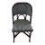 French Bistro Café Side Chair, Navy & Gold Rattan Weave For Sale