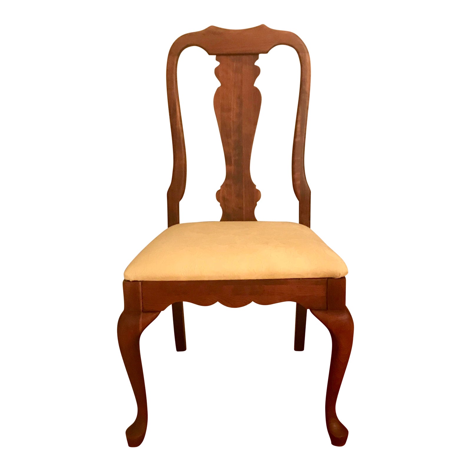 Queen Anne Upholstered Dining Chair 1960’s Fancher Chairish