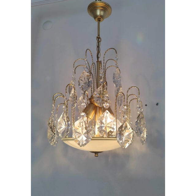 1980s Crystal Chandelier French Basket For Sale - Image 9 of 11