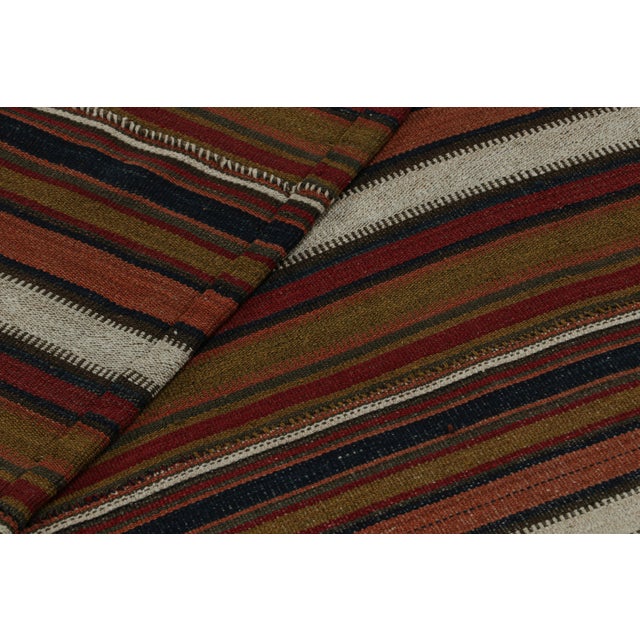 Textile 1950s Vintage Tribal Kilim Rug in Polychromatic Stripes by Rug & Kilim For Sale - Image 7 of 7
