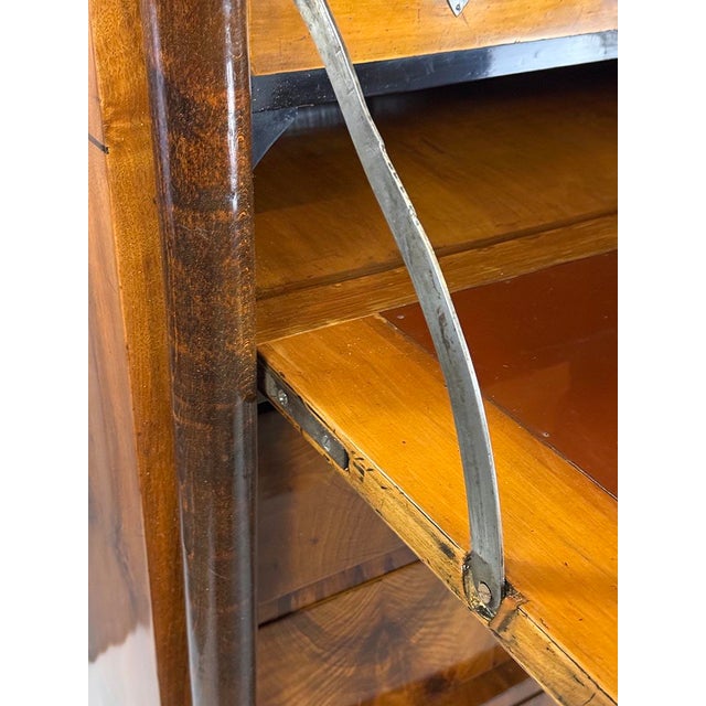 Wood Antique Biedermeier Walnut Writing Secretary, 1830s For Sale - Image 7 of 16