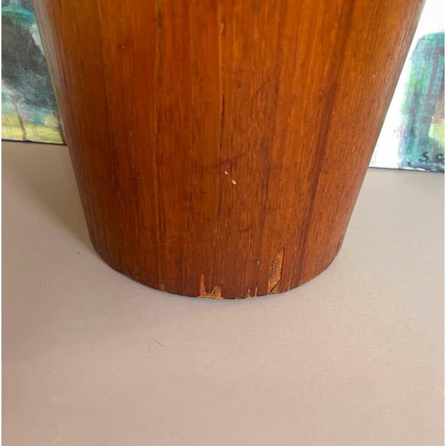 Wood Mid-Century Modern Swedish Teak Waste Basket by Martin Aberg for Servex, 1960s For Sale - Image 7 of 12