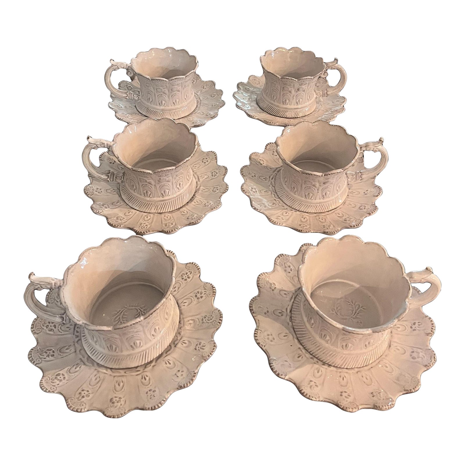 Astier De Villatte Coffee Cups & Saucers Set - French Individually