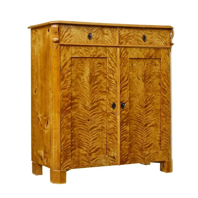 Antique Swedish Tiger Birch Buffet, 1870 For Sale - Image 11 of 11