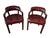 Vintage Burgundy Leather and Wood Office Chairs, Set of 2 For Sale - Image 3 of 7