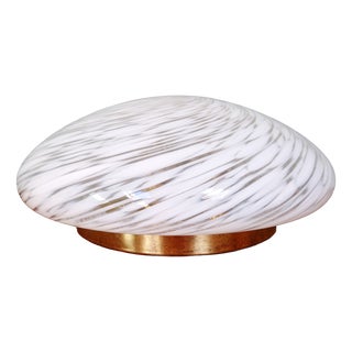 Ceiling Light in Brass and White Murano Glass, Hillebrand Lightning, 1970s from Hillebrand Lighting For Sale