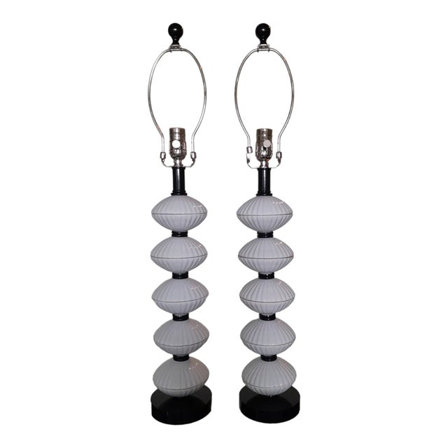 Pair of Contemporary Currey & Co Atomic Age Table Lamps For Sale - Image 10 of 10