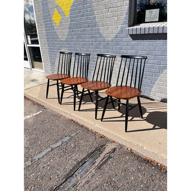 Ilmari Tapiovaara Set of 4 Fanett Dining Chairs in the Style of Ilmari Tapiovaara, Circa 1960 For Sale - Image 4 of 13