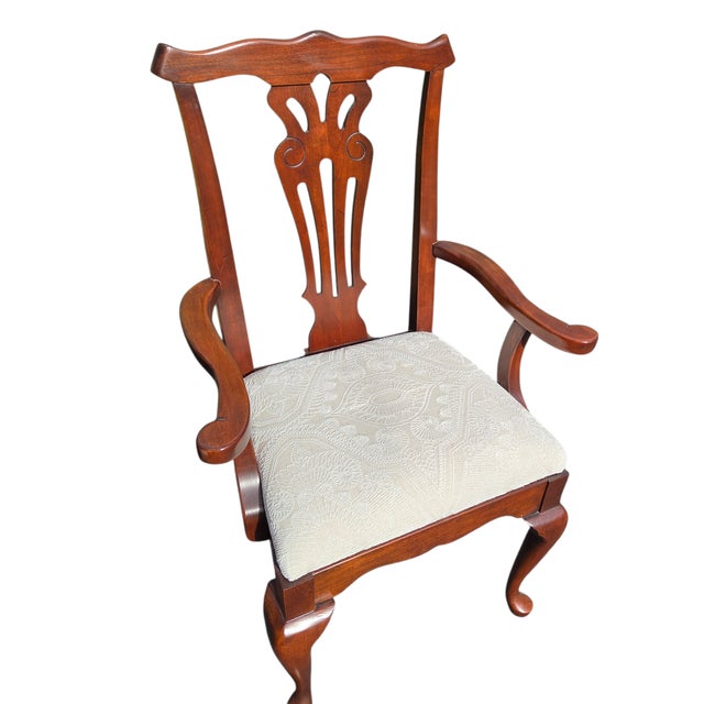 Pennsylvania House 2 Pennsylvania House Cherry Dining Room Armchairs Chippendale Sheild Back For Sale - Image 4 of 14