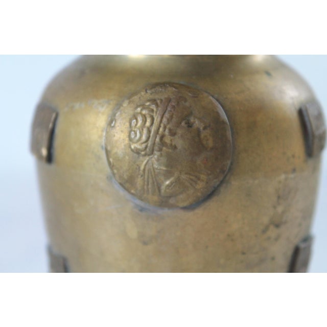 Late 19th Century Antique Brass Vase With Sunga Dynasty Coin Relief For Sale - Image 5 of 11