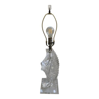 Vintage 1970s Stacked Lucite Helix Twist Spiral Table Lamp For Sale