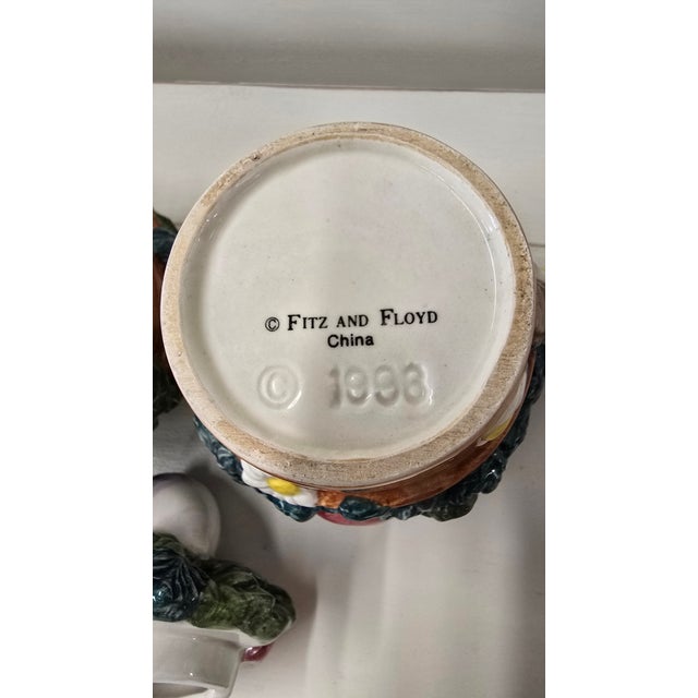 Green Vintage Fitz and Floyd Vegetable Sugar and Creamer For Sale - Image 8 of 11