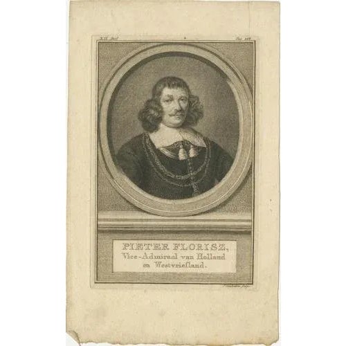 Dutch Naval Portraits, 1700, Paper, Set of 3 For Sale - Image 4 of 10
