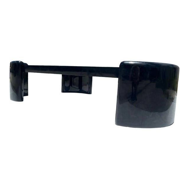 Postmodern XL Postmodern Glass Black Lacquer Triangular Coffee Table For Sale - Image 3 of 6