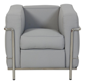 LC2 Chair in Grey-Blue Fabric by Le Corbusier, 2010s