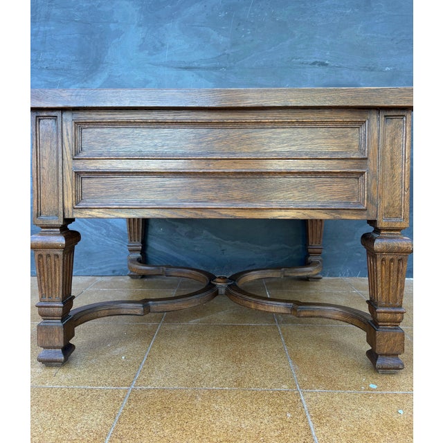 1940s Pair of Spanish Classical Revival Style Oak Side Tables, Mid-20th Century For Sale - Image 5 of 13