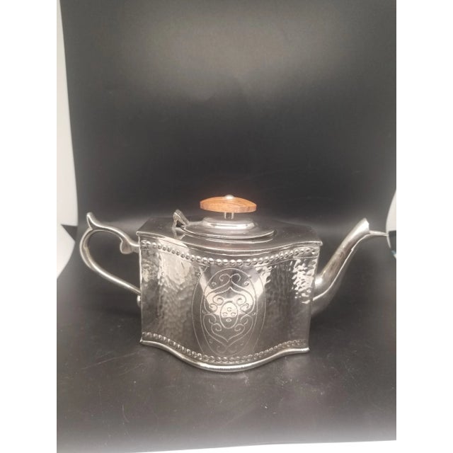 Art Nouveau Vintage Metal Teapot, India For Sale - Image 3 of 4