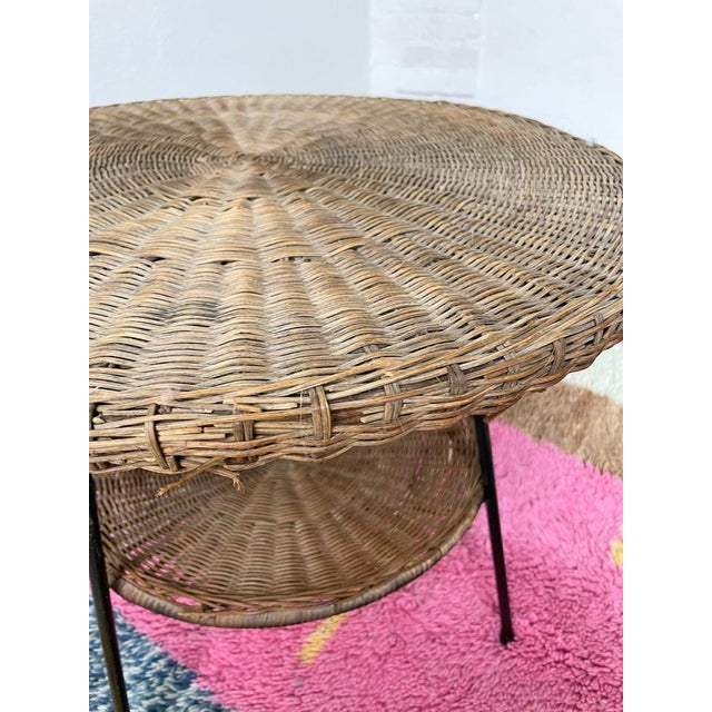 Round Wicker Coffee Table, 1960s For Sale - Image 12 of 18