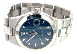 1990s Concord Estate Mariner Sapphire Crystal Watch 7" Stainless Steel