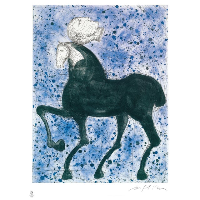 Etching realized by Mimmo Paladino in 2008, in occasion of the Olympic Games in Beijing, China. Hand signed and numbered....