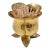 Vintage Solid Brass Flower Match Holder and Toothpick Cup For Sale