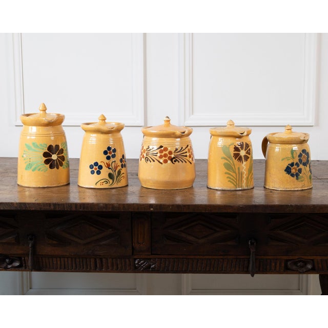 19th Century French Terracotta Pottery Lidded Pitchers With Floral Décor For Sale - Image 14 of 15