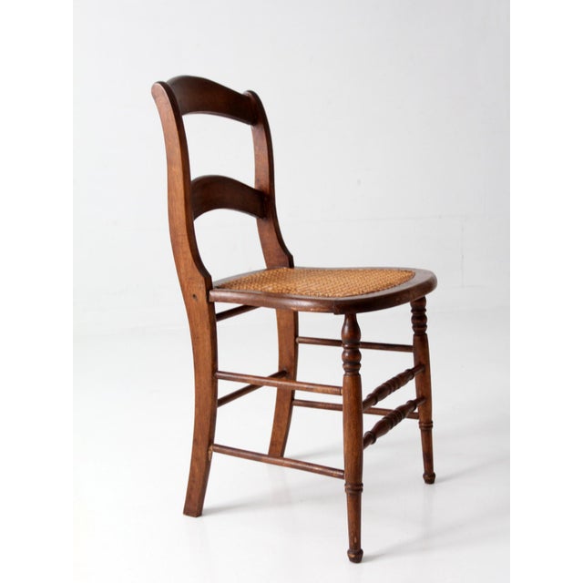 Antique Victorian Cottage Cane Seat Chair For Sale - Image 12 of 12