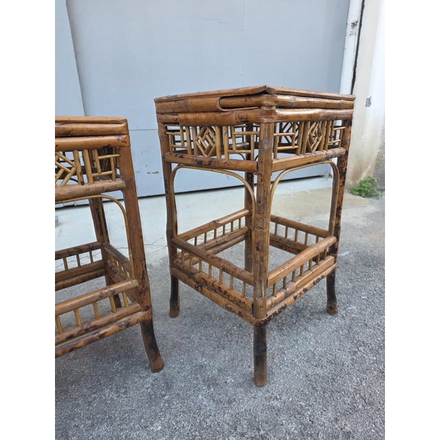 Art Nouveau Bamboo Stacking Tables, Italy, 1920s, Set of 3 For Sale - Image 12 of 17