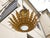 1950s Spanish Gilt Metal Leaf Light Fixture with Frosted Glass For Sale - Image 11 of 11