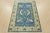 Tribal Oushak Rug 4’2” X 5’10” Blue Wool Tribal Hand-Knotted Oriental Carpet For Sale - Image 3 of 12