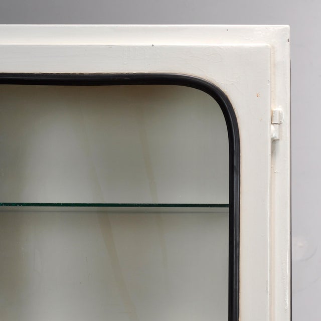 White Vintage Medical Cabinet in Glass and Iron, 1970s For Sale - Image 8 of 10