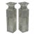 Pair of Vintage Val Saint Lambert Belgian Crystal Candlesticks – Geometric Art Deco Style Clear Cut Crystal Candle Holders For Sale
