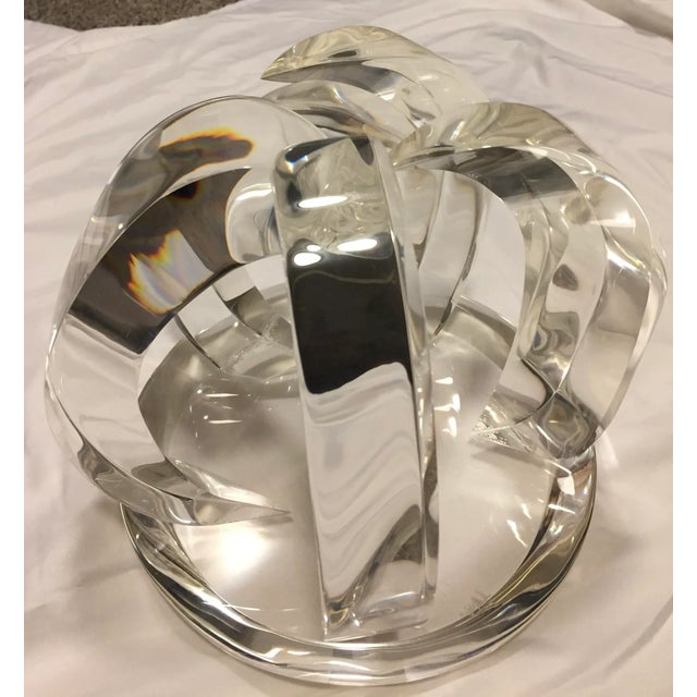 1970s Hivo Van Teal Lucite Modernist Abstract Orb Signed Sculpture For Sale - Image 11 of 11