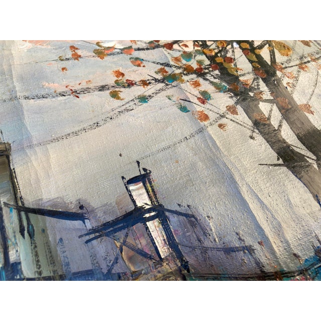 Mid-Century Modern Impressionist Paris Cityscape Oil Painting For Sale In Chicago - Image 6 of 8