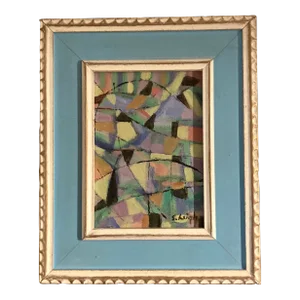 Contemporary Original Stephen Heigh Abstract Painting “Nocturnal“ Tabletop Frame
