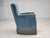 Set of Vintage Danish Chair with Ottoman in Blue Furniture Velour and Oak, 1960s For Sale - Image 10 of 18