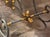 French Steel and Bronze Bakers Tables With Original Grey Marble Tops For Sale - Image 4 of 10