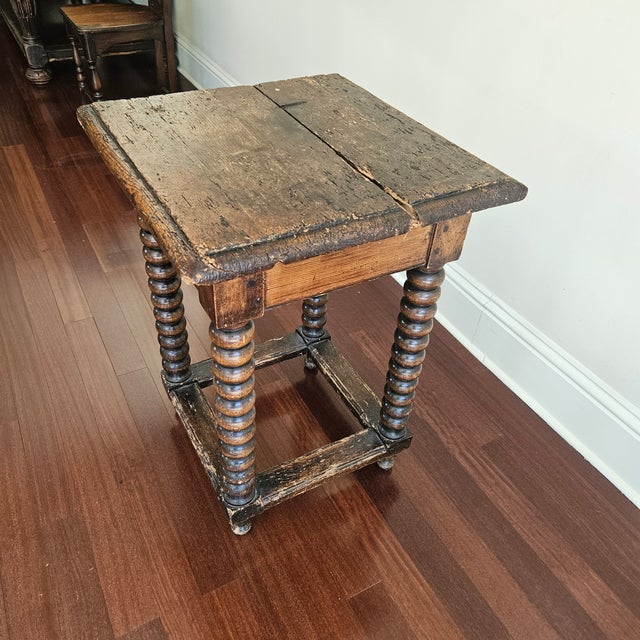 18th C Italian Tuscan Walnut Side Table For Sale - Image 9 of 10