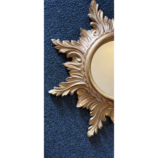 Mid Century Sunburst Mirror For Sale - Image 4 of 5