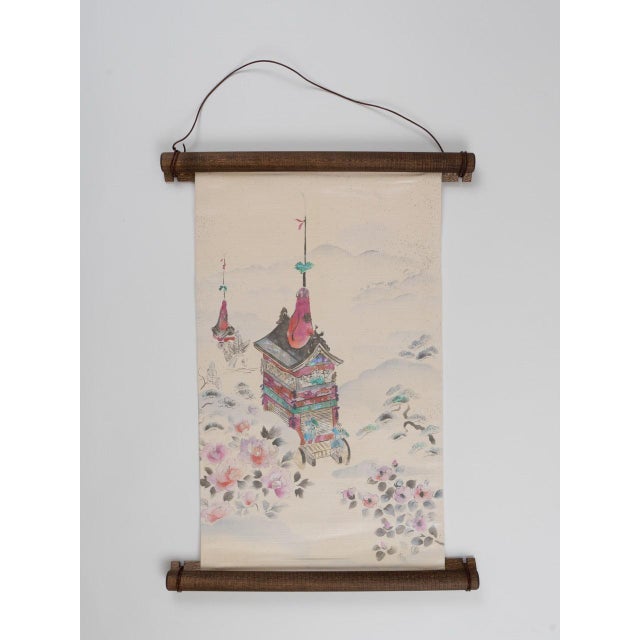 A sacred procession, frozen in Nishijin silk. Woven under moonlight, once. The Matsuri-Yatai is a wall tapestry mounted...