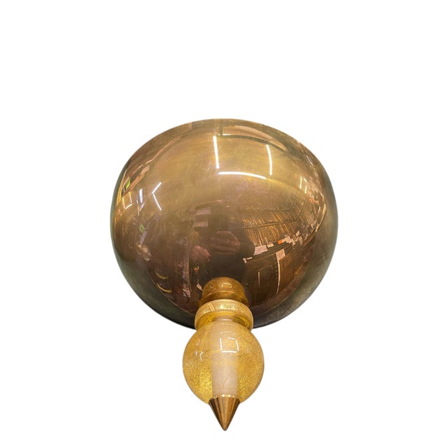 Vintage Brass and Murano Glass Sconces by André Arbus, 1960s, Set of 2 For Sale - Image 4 of 6