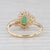 0.42ctw Pear Emerald Diamond Halo Ring 14k Yellow Gold Size 5.25 Engagement For Sale - Image 4 of 9