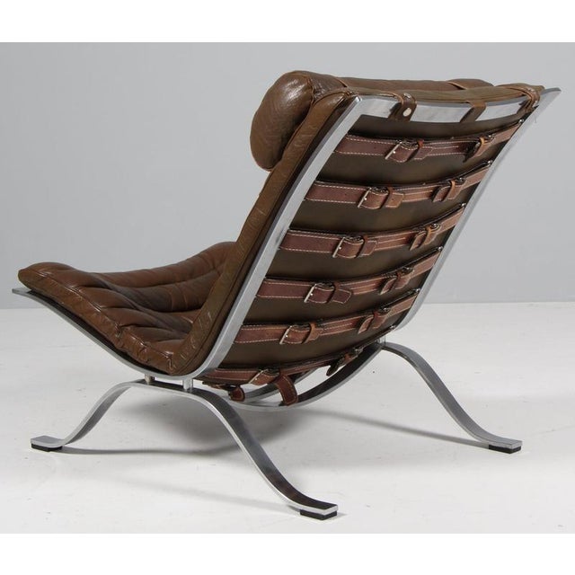 Vintage Ari Lounge Chair in Patinated Leather by Arne Norell, 1970s For Sale - Image 8 of 9