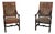 Pair of Antique Louis XVI Fauteuils Needlepoint Open Arm Chairs For Sale