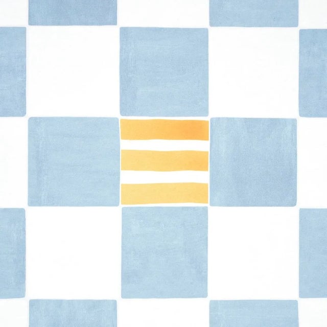 Schumacher SAMPLE - Schumacher X Backdrop Gambit Panel Wallpaper In Sand & Soft Blue For Sale - Image 4 of 5